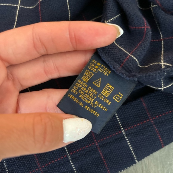 Vintage Tommy Hilfiger Polo Shirt Men NB Check Window-Pane Long Sleeve 90s - Picture 3 of 8